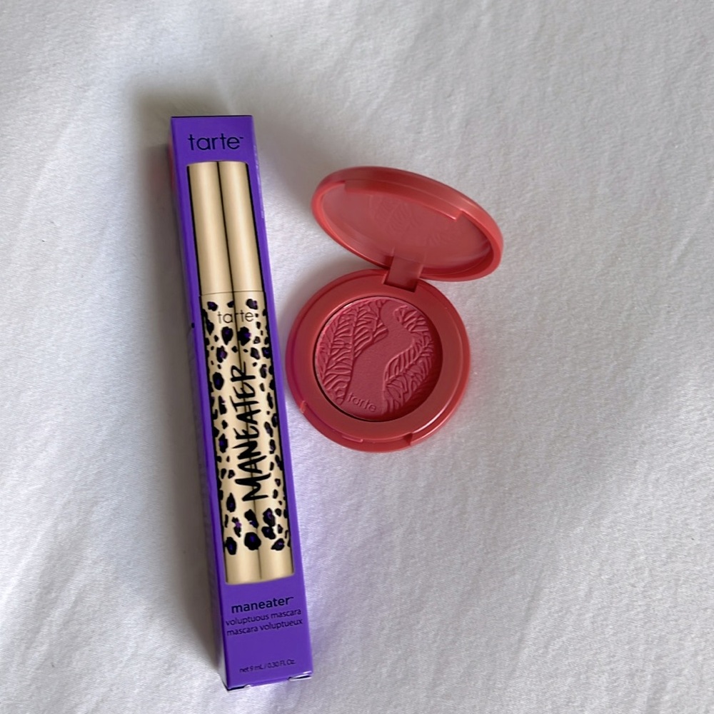 NIB Tarte bundle Maneater full-size black mascara + Amazonian 12 hour blush epic